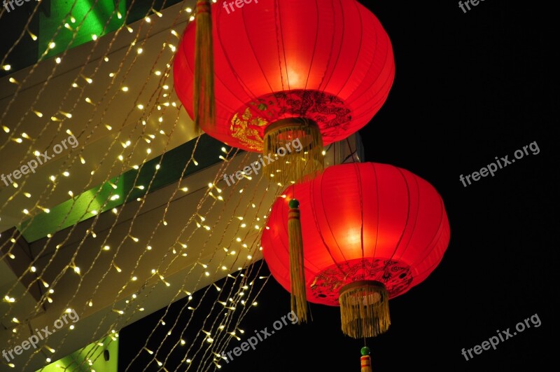 Hong Kong Lantern Night Asia Free Photos