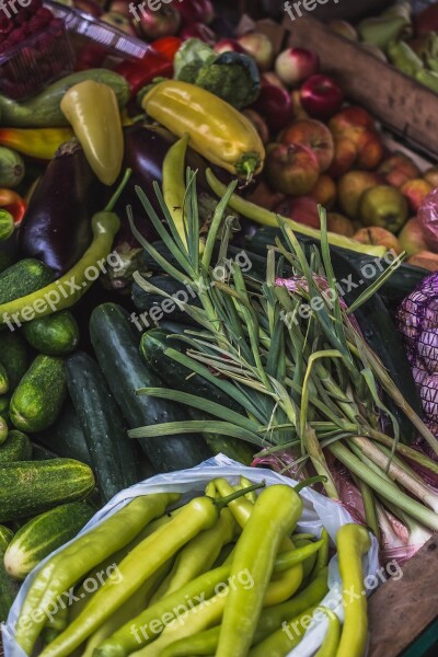 Market Vegetables Fruit Paprika Leek