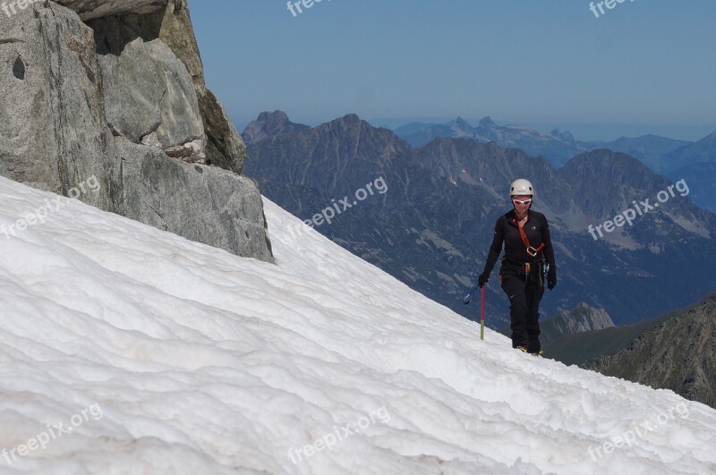 Mountaineer Mountains Mountaineering Glacier Woman