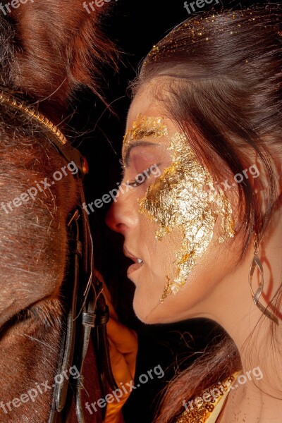 The Horse Woman Gold Pony Love