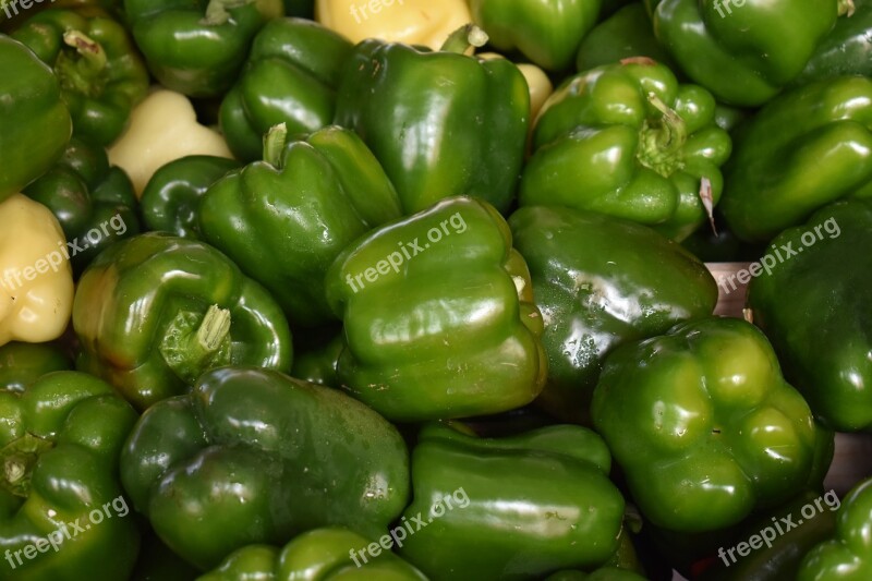 Green Peppers Green Vegetable Pepper Yellow Pepper