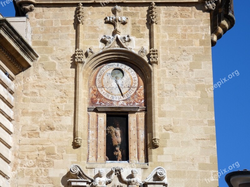 Aix-en-provence Belfry Clock Astronomical Characters Sculptures