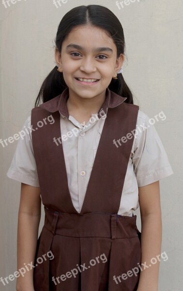 School Indian School School Dress Cute Girl Girl