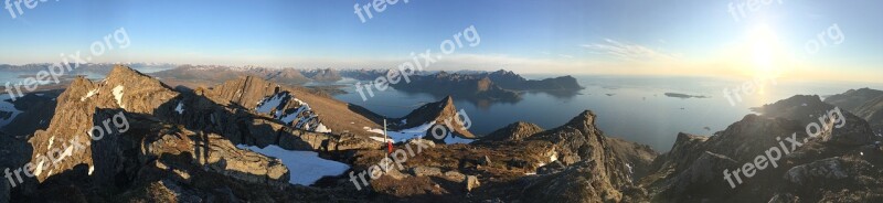 Mountain Peak Snow Sea Sunset