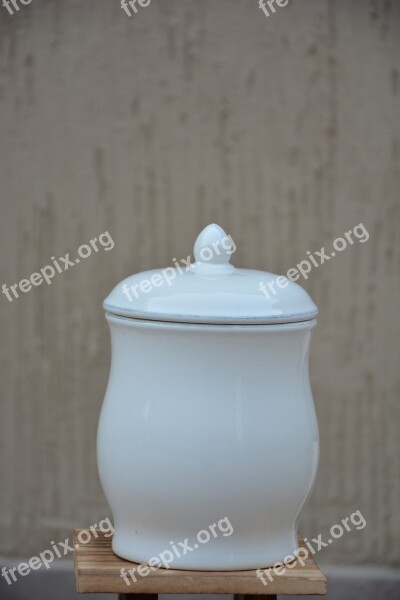 Pot Earthenware White Vessel Jar