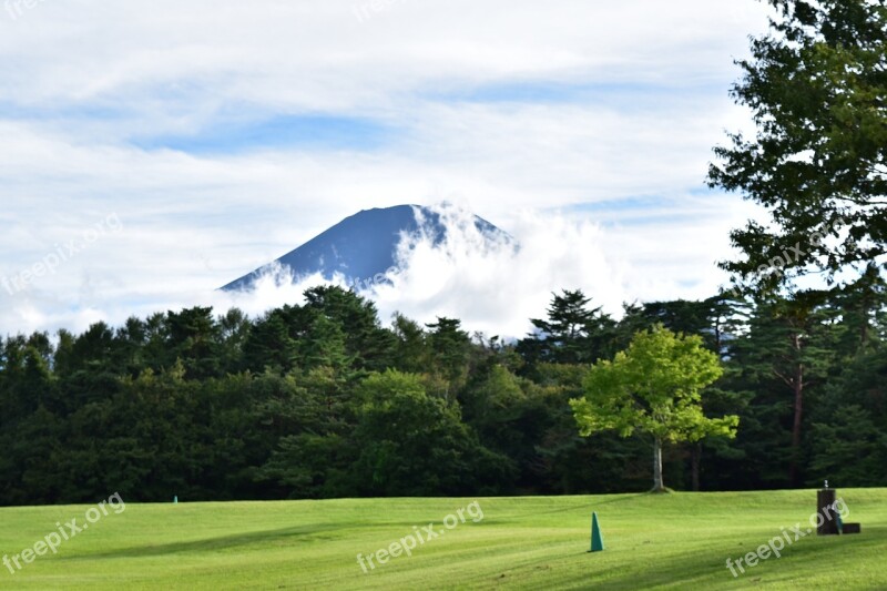 Japan Fuji Mountain Sky Landscape