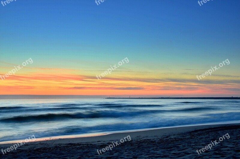 Beach Sea Baltika Sunset Landscape