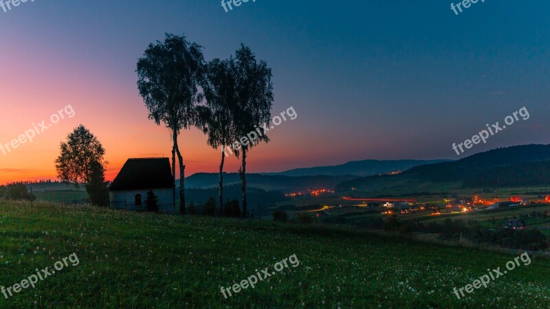 Chapel Kacwin Sunset Religious Buildings Mountains