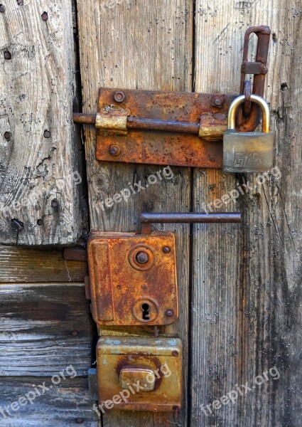 Door Lock Old Iron Rusts Fitting Rusty