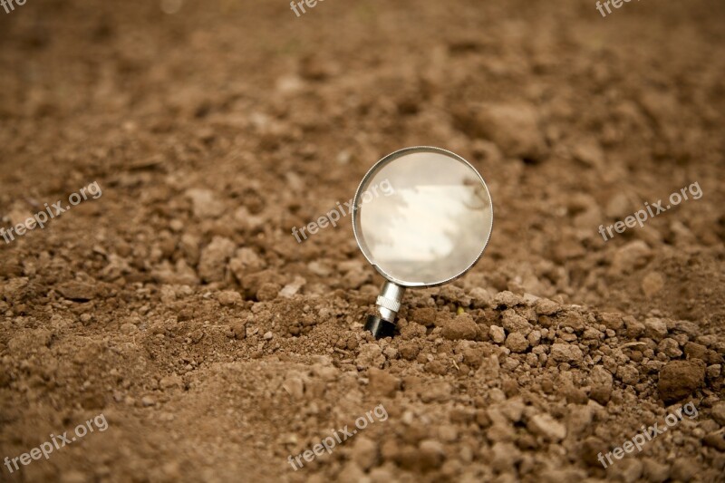 Magnifying Glass Earth Field Ground Bury