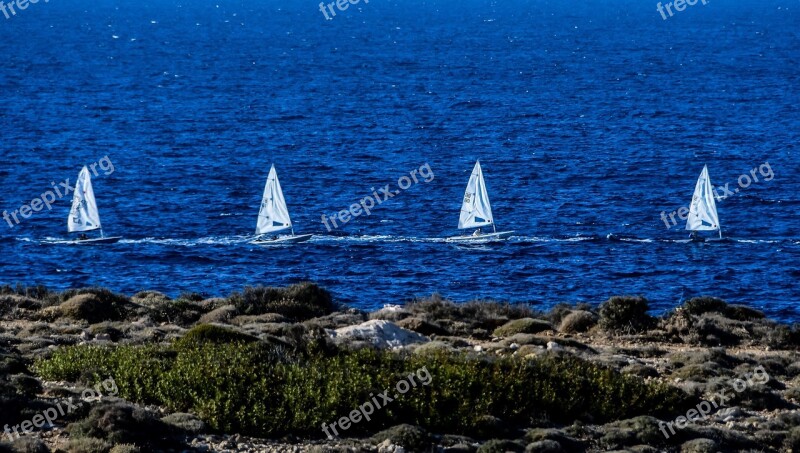 Dinghy Sailing Sea Wind Nautical