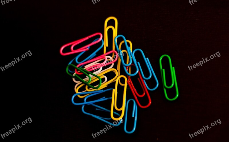 Paper Clip Color Colour Office Colorful