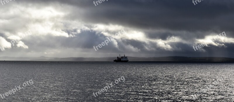 River Clyde Ferry Boat Ship Cloud