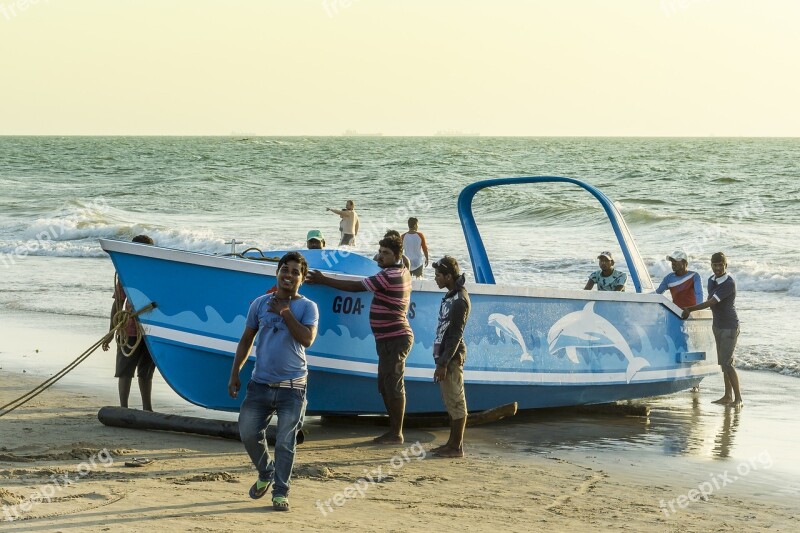 Goa Ocean Boat Sea Abendstimmung