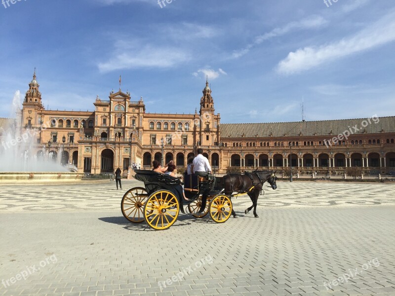 Seville Plaza De España Historically Andalusia Spain