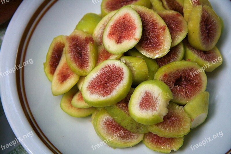 Figs Fruit Dessert Plate Sliced