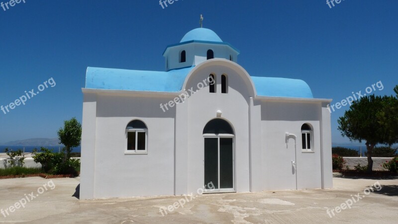 Church Greece Kos Island Blue Roof