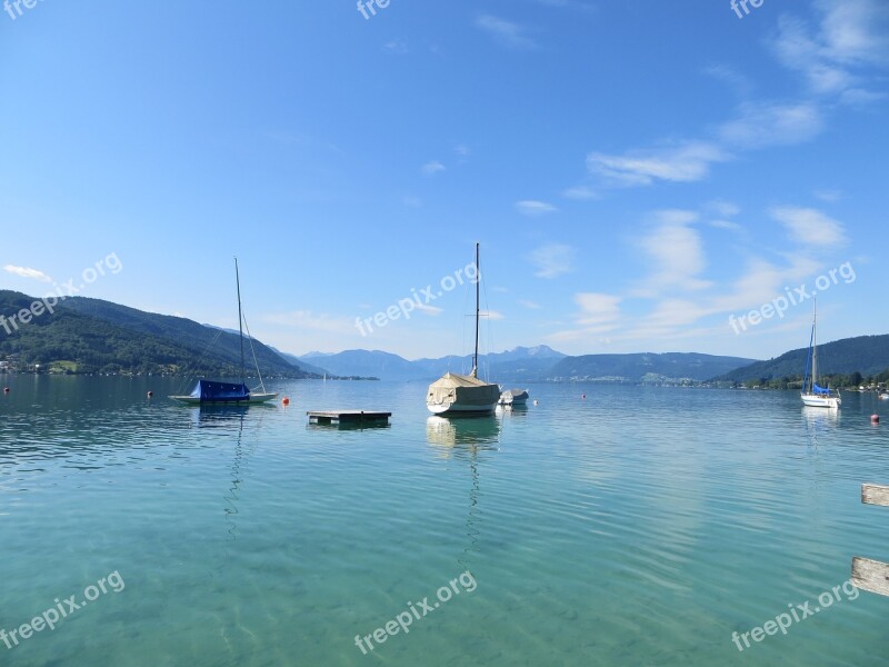 Lake Austria Boat Attersee Landscape