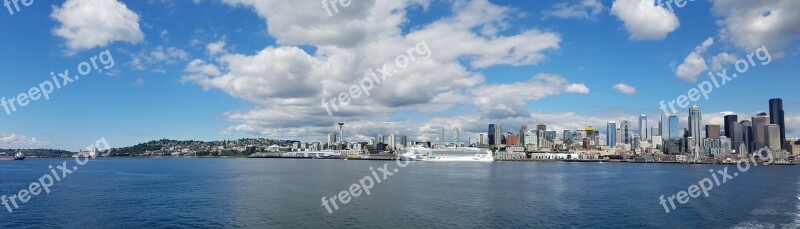 Seattle Panoramic City Washington Waterfront