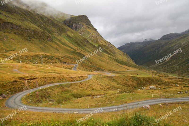 Austria Voralberg Montafon Mountains Serpentine