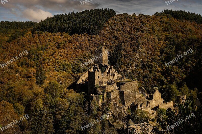 Castle Landscape Autumn Middle Ages Forest