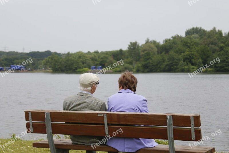 Peace Couple Old Retired Sitting