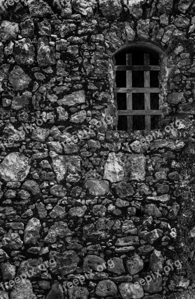 Window Cell Rocks Texture Wall