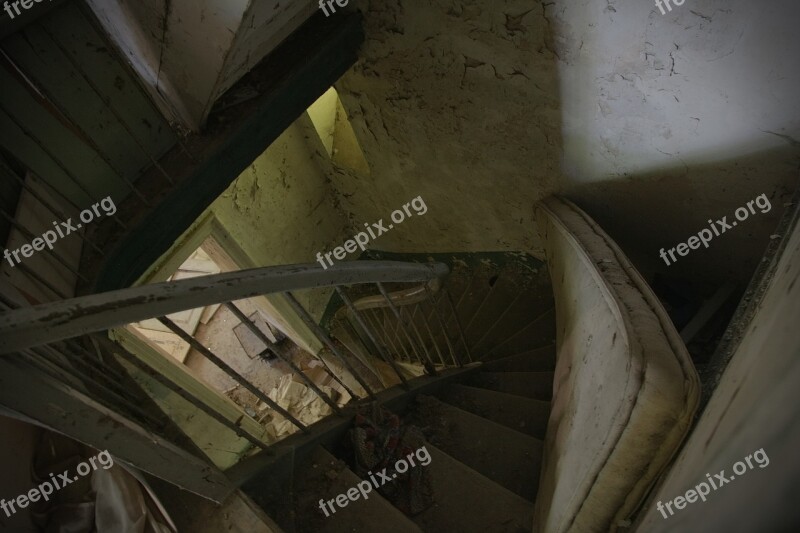 Staircase Stairs Old Dilapidated Shabby