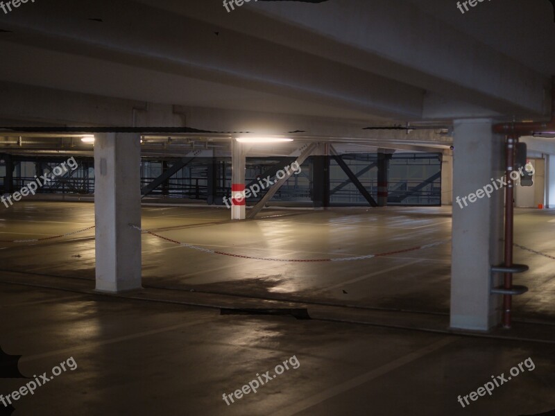 Multi Storey Car Park At Night Empty Dark Weird