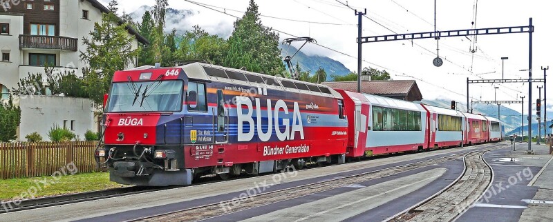 Glacier Express Rhaetian Railways Engadin Switzerland Narrow Gauge