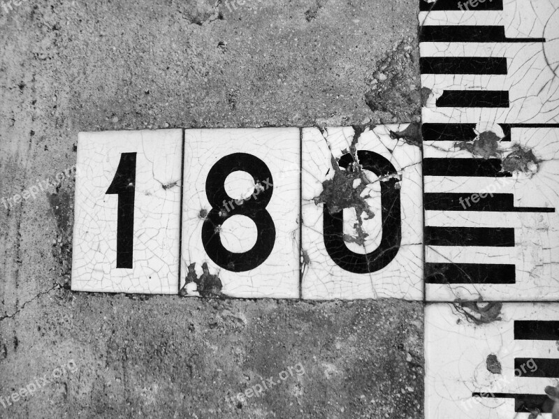 Numbers 180 Black And White Sign White