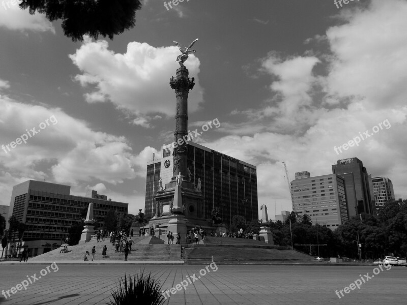 Mexico City Mexico Federal District Angel Of Independence Black And White