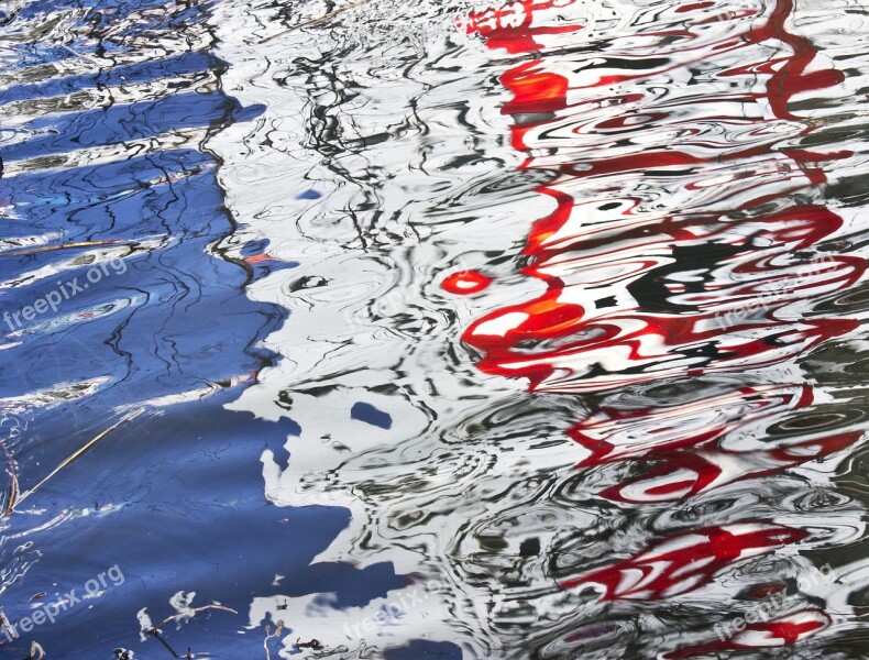 Water Reflection Abstract Blue Ripples