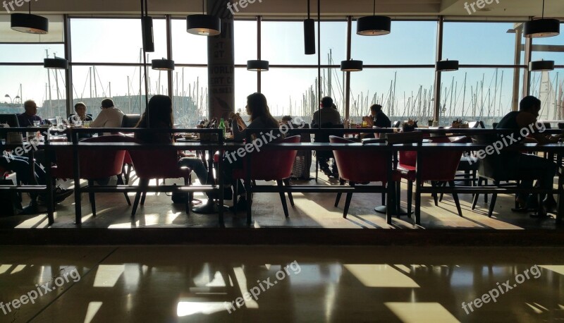 Restaurant Eating Interior People Silhouette