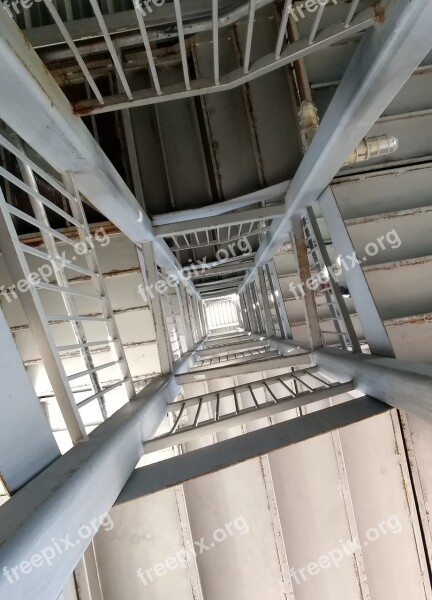 Stairs Stairwell Geometric Staircase Look Down