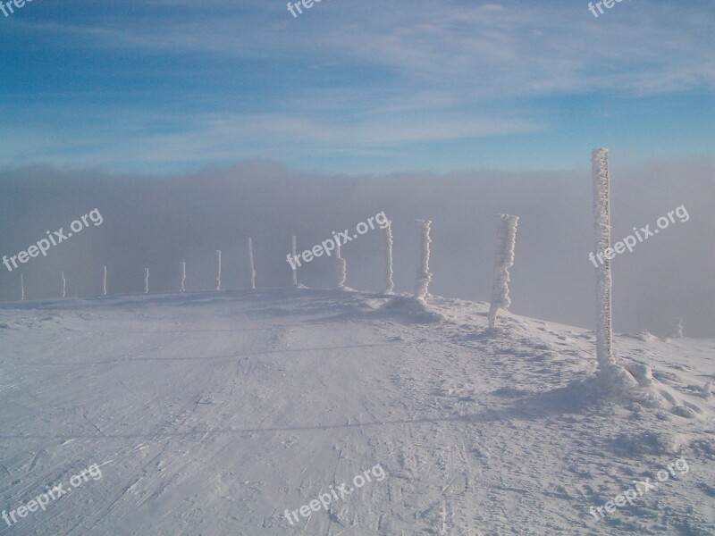 Path Snow Grandfather The Jeseníky Mountains Mountains