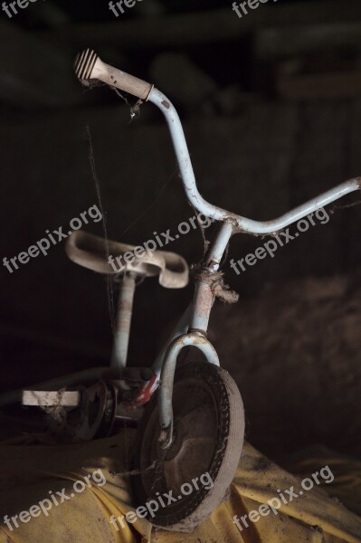 Tricycle Old Spider Webs Attic Frontal