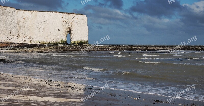 Chalk Cliff Arch White Sea