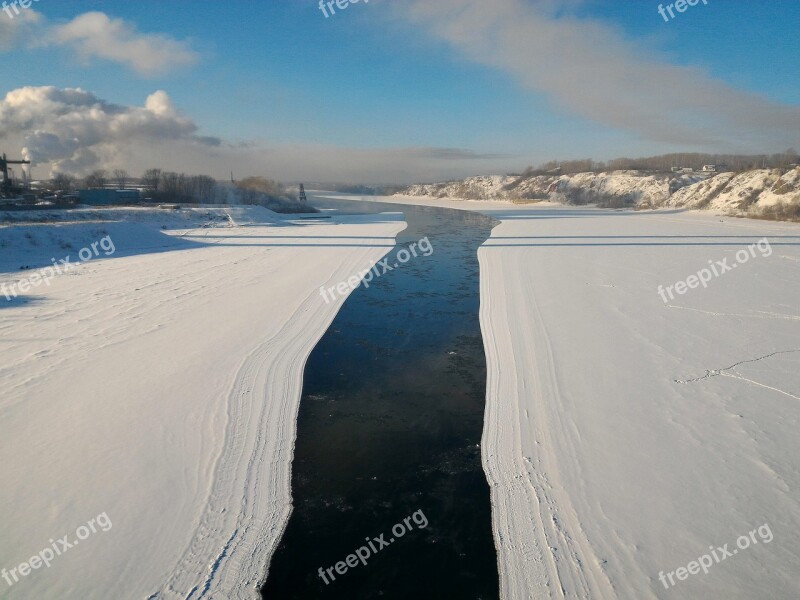 River Winter Tom Siberia Free Photos