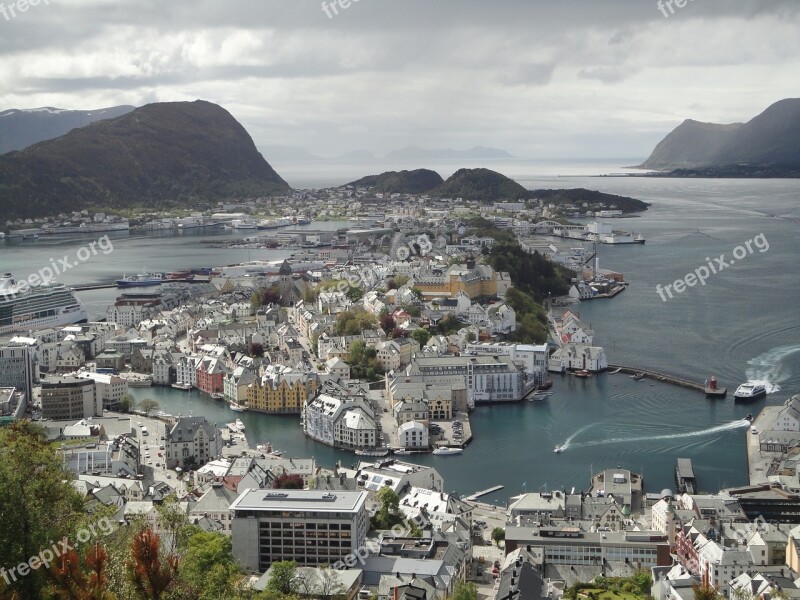 Landscape Norway Mountain And Water Fjord Cruise