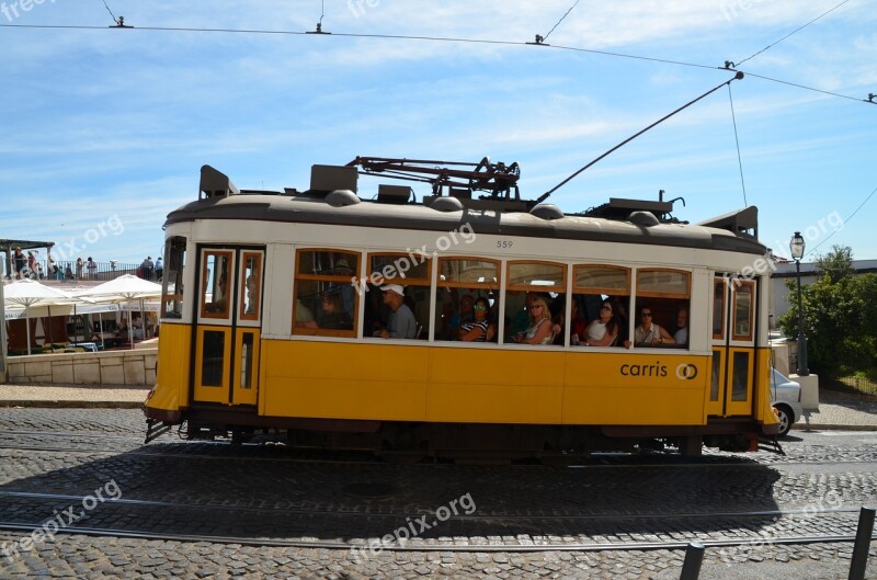 Lisbon Tram Portugal Historic Center Historically