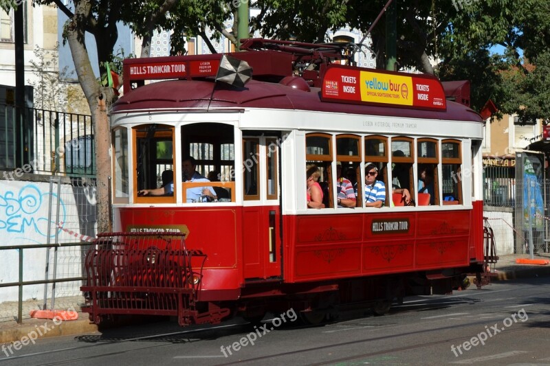 Lisbon Tram Portugal Historic Center Historically