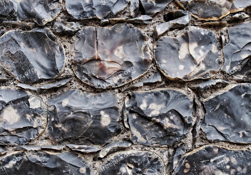 Flint Stone Wall Knap Knapped