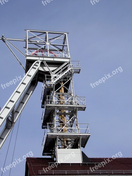 Headframe Freiberg Saxony Steel Scaffolding Visitors