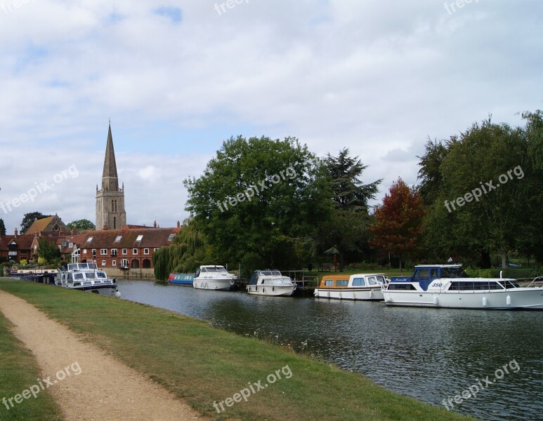 River Thames England Abingdon Boats