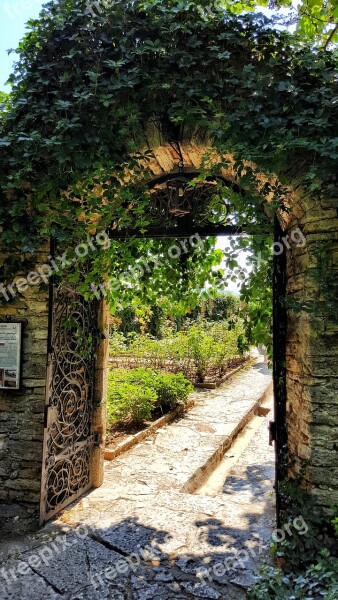 Gate Stone Entry Garden Arc