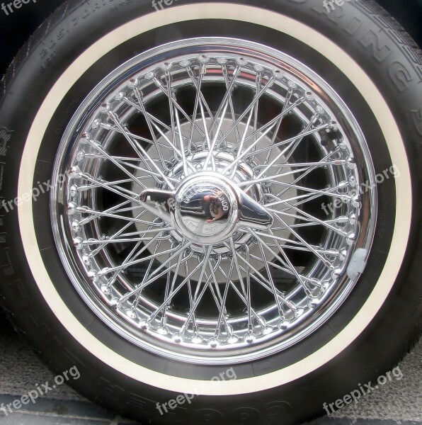 Chrome Car Wheel Spoke Wheel Oldtimer Vintage Car