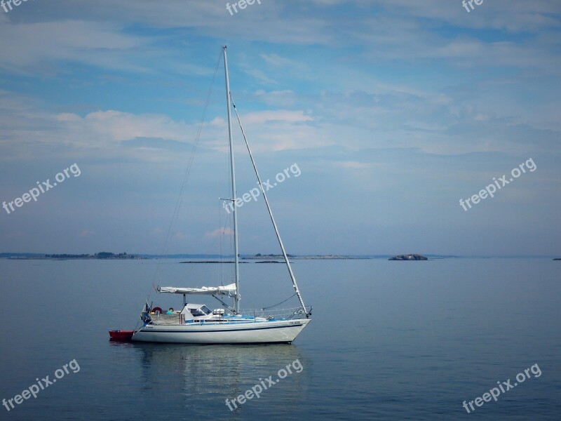 Boat Sailboat Sea Calm Finnish Bay