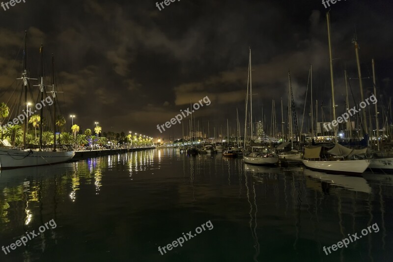 Barcelona Night Shots Night Long Exposure Lights