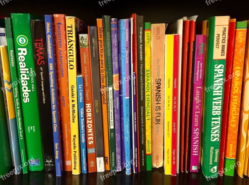 Books Bookshelf Textbooks Spanish Language